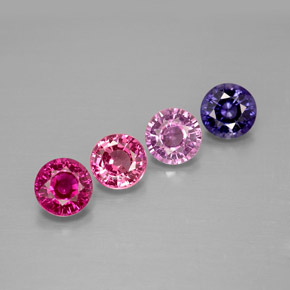Gemas de zafiro multicolor natural de  ct, corte redondo, VVS-VS