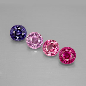 Gemas de zafiro multicolor natural de  ct, corte redondo, VVS-VS