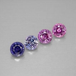 Gemas de zafiro multicolor natural de  ct, corte redondo, VVS-VS