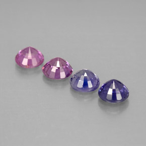 Gemas de zafiro multicolor natural de  ct, corte redondo, VVS-VS