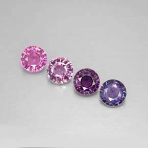 Gemas de zafiro multicolor natural de  ct, corte redondo, VVS-VS