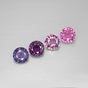 Gemas de zafiro multicolor natural de  ct, corte redondo, VVS-VS