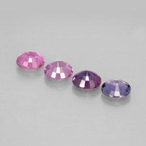 Gemas de zafiro multicolor natural de  ct, corte redondo, VVS-VS