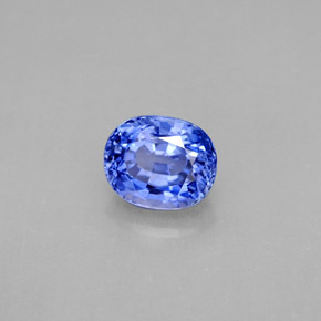 Zafiro azul natural de 2,05 ct, corte óvalo, VVS