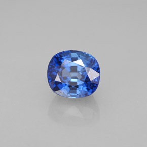 Zafiro azul natural de 2,14 ct, corte cojín, VVS-VS