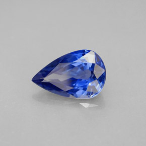 Zafiro azul natural de 2,29 ct, en forma de pera, VVS