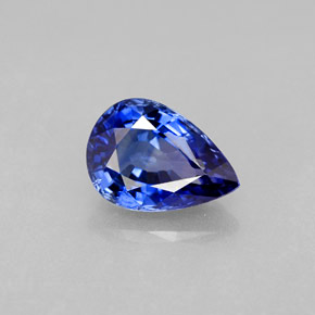 Zafiro azul natural de 1,99 ct, en forma de pera, VVS-VS