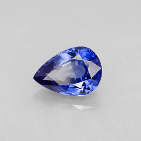 Zafiro azul natural de 1,99 ct, en forma de pera, VVS-VS