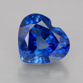 Zafiro azul natural de 3,03 ct, forma de corazón, VVS-VS