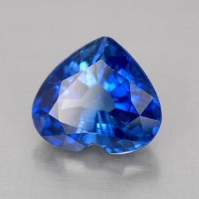 Zafiro azul natural de 3,03 ct, forma de corazón, VVS-VS