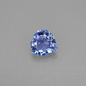 Zafiro azul natural de 1,23 ct, forma de corazón, VS