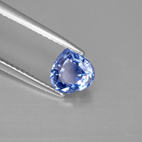 Zafiro azul natural de 1,23 ct, forma de corazón, VS