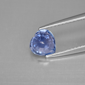 Zafiro azul natural de 1,23 ct, forma de corazón, VS