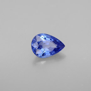 Zafiro azul natural de 0,86 ct, en forma de pera, VVS-VS