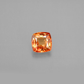 Zafiro naranja natural de 0,82 ct, corte cojín, VVS-VS