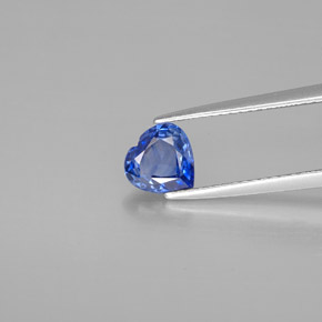 Zafiro azul natural de 1,12 ct, forma de corazón, VS