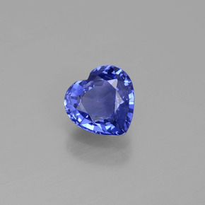 Zafiro azul natural de 1,06 ct, forma de corazón, VS