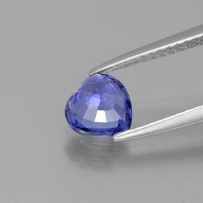 Zafiro azul natural de 1,06 ct, forma de corazón, VS
