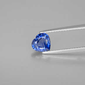 Zafiro azul natural de 1,29 ct, forma de corazón, VS