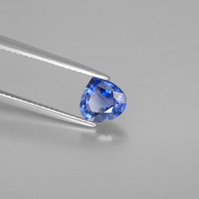 Zafiro azul natural de 1,29 ct, forma de corazón, VS