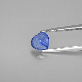 Zafiro azul natural de 1,29 ct, forma de corazón, VS