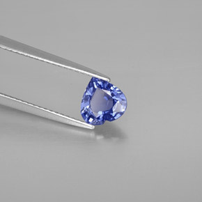 Zafiro azul natural de 1,21 ct, forma de corazón, VVS-VS