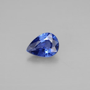 Zafiro azul natural de 0,80 ct, en forma de pera, VVS-VS