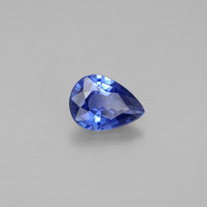 Zafiro azul natural de 0,80 ct, en forma de pera, VVS-VS