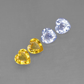 Gemas de zafiro multicolor natural de  ct, forma de corazón, VVS-VS