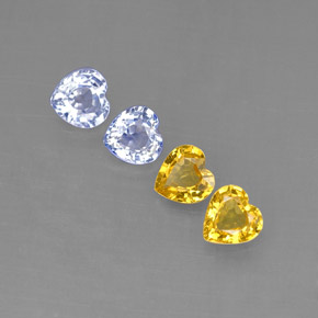 Gemas de zafiro multicolor natural de  ct, forma de corazón, VVS-VS