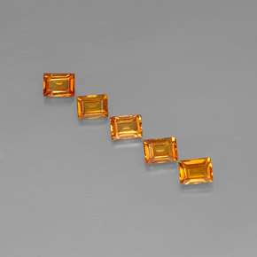 Gemas de zafiro naranja natural de  ct, baguette, VVS-VS