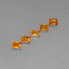 Gemas de zafiro naranja natural de  ct, baguette, VVS-VS