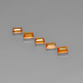 Gemas de zafiro naranja natural de  ct, baguette, VVS-VS