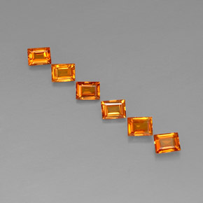 Gemas de zafiro naranja natural de  ct, baguette, VVS-VS