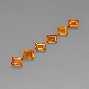 Gemas de zafiro naranja natural de  ct, baguette, VVS-VS