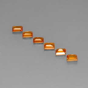 Gemas de zafiro naranja natural de  ct, baguette, VVS-VS