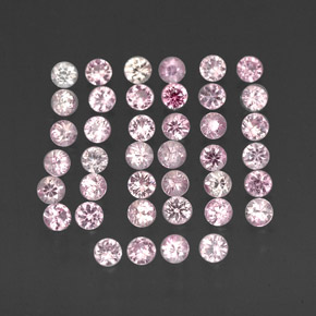 Gemas de zafiro rosa natural de  ct, corte redondo, VVS-VS