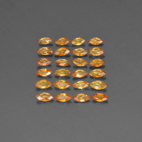 Gemas de zafiro naranja natural de  ct, marquesa, VVS-VS