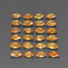 Gemas de zafiro naranja natural de  ct, marquesa, VVS-VS