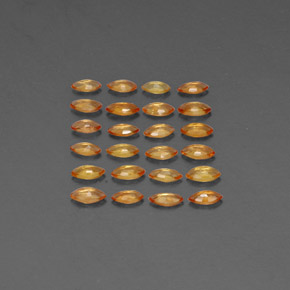 Gemas de zafiro naranja natural de  ct, marquesa, VVS-VS