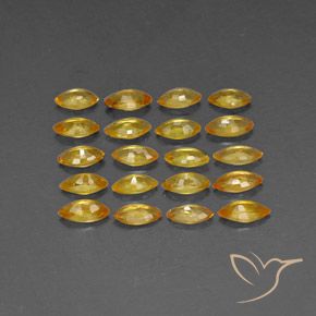 Gemas de zafiro amarillo natural de 3,73 ct, marquesa, VVS-VS