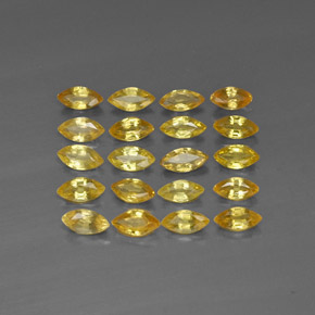 Gemas de zafiro amarillo natural de  ct, marquesa, VVS-VS