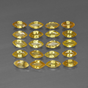 Gemas de zafiro amarillo natural de  ct, marquesa, VVS-VS
