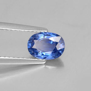Zafiro azul natural de 1,04 ct, corte óvalo, VS