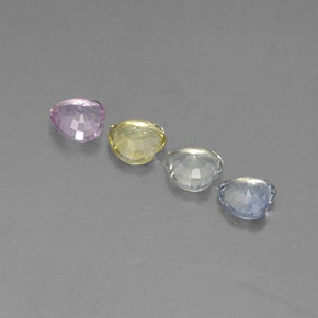 Gemas de zafiro multicolor natural de  ct, forma de corazón, VVS-VS