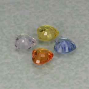 Gemas de zafiro multicolor natural de 1,35 ct, forma de corazón, VVS-VS