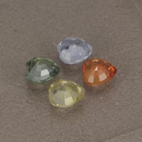 Gemas de zafiro multicolor natural de 1,32 ct, forma de corazón, VVS-VS