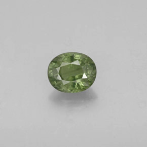 Zafiro verde natural de 0,94 ct, corte óvalo, VS