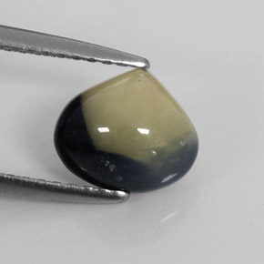 Zafiro bicolor natural de 1,75 ct, en forma de pera, opaco