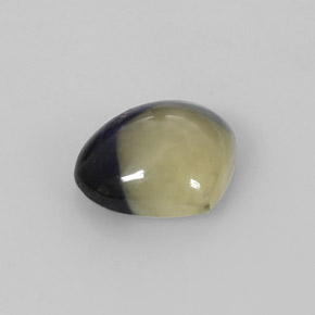 Zafiro bicolor natural de 1,75 ct, en forma de pera, opaco